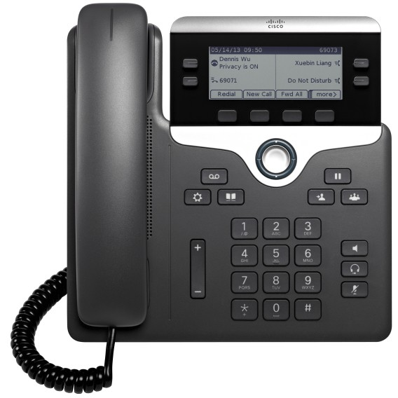 Cisco CP-7821-3PCC-K9= Rendszertelefon, VoIP LC kijelző Fekete, Ezüst (CP-7821-3PCC-K9=)