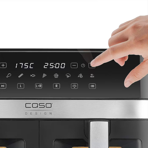 Caso AirFry DuoChef 2200 W, 14 л, черна фритюрница без масло