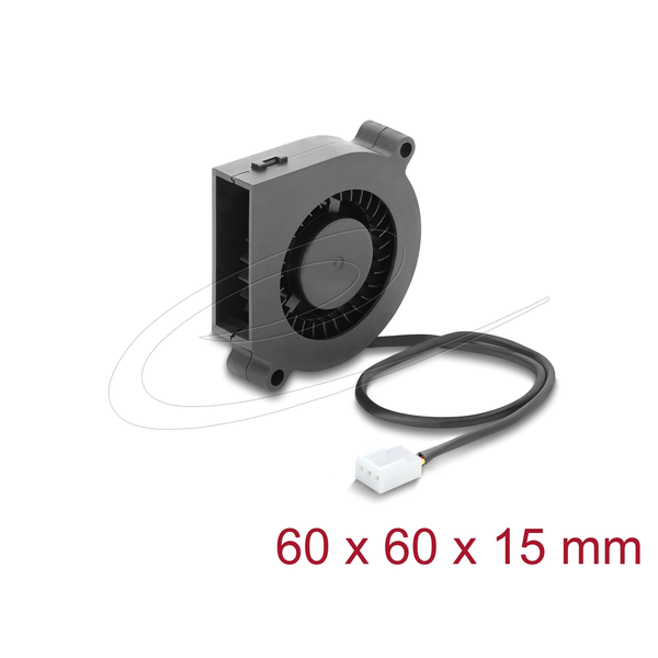 DELOCK Radiallüfter/Lüftergebläse 12V DC 60x60x15mm 3 Pin