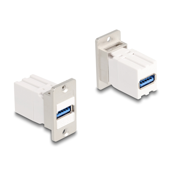 DELOCK Panel Mount Keystone Kuppl. Typ A Bu/Typ B Bu konisch