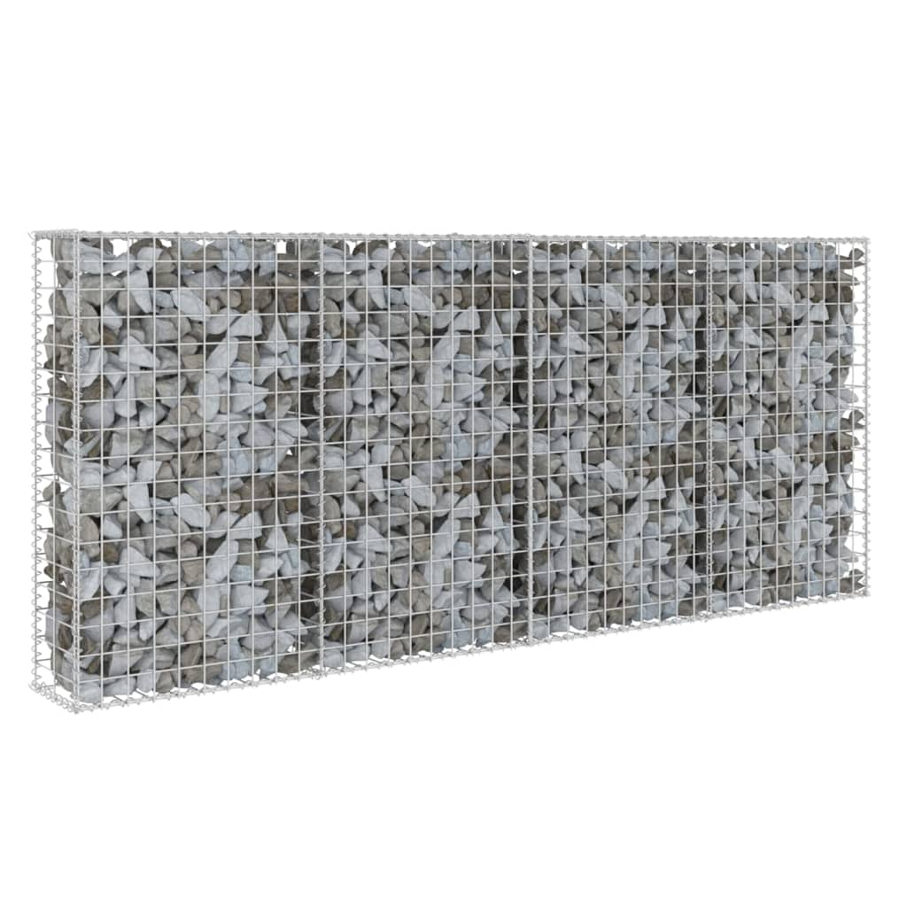 horganyzott acél gabion fal fedéllel 200 x 20 x 85 cm (143580)