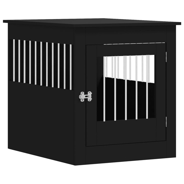 Ladă pentru câini, negru, 64,5x80x71 cm, lemn compozit