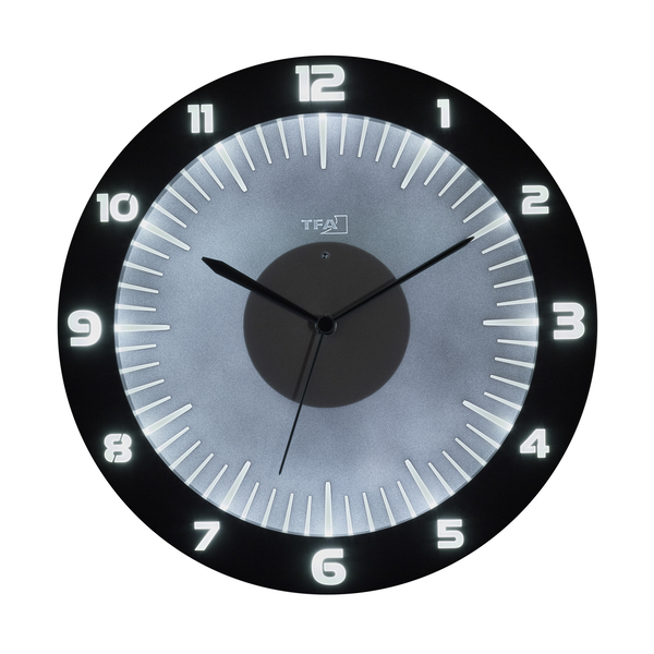 TFA Lumoclock Falióra Ø 30cm - Fekete