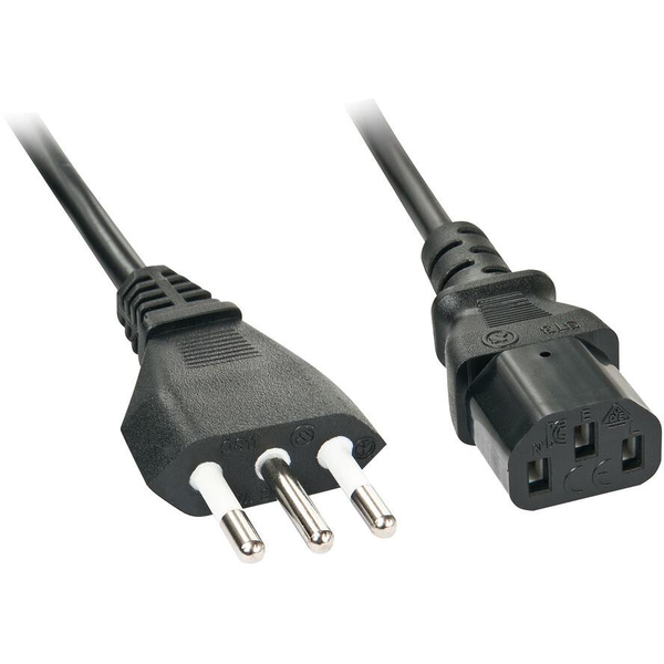 Lindy 30413 захранващ кабел Черен 2 м CEI 23-16 C13 разклонител