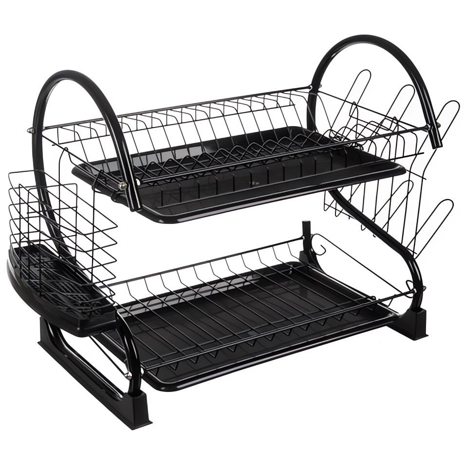 Ruhhy 24634 Double dish drainer black (24634)