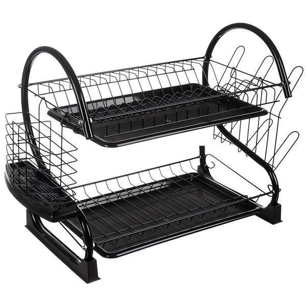 Ruhhy 24634 Double dish drainer black