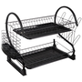 Ruhhy 24634 Double dish drainer black