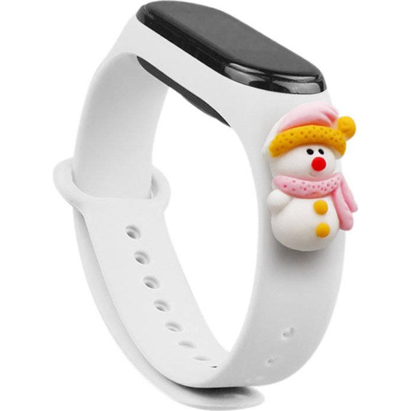 Karácsonyi Csereszíj Xiaomi Mi Band 4/Mi Band 3 Fehér - Hóember