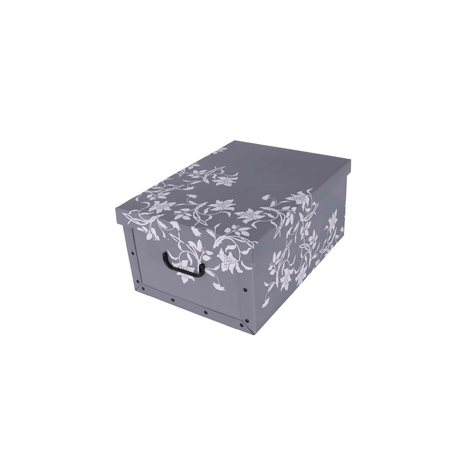 Miss Space Maxi Karton Tárolódoboz 45L - Szürke barokk virágos minta (P0160-6065)