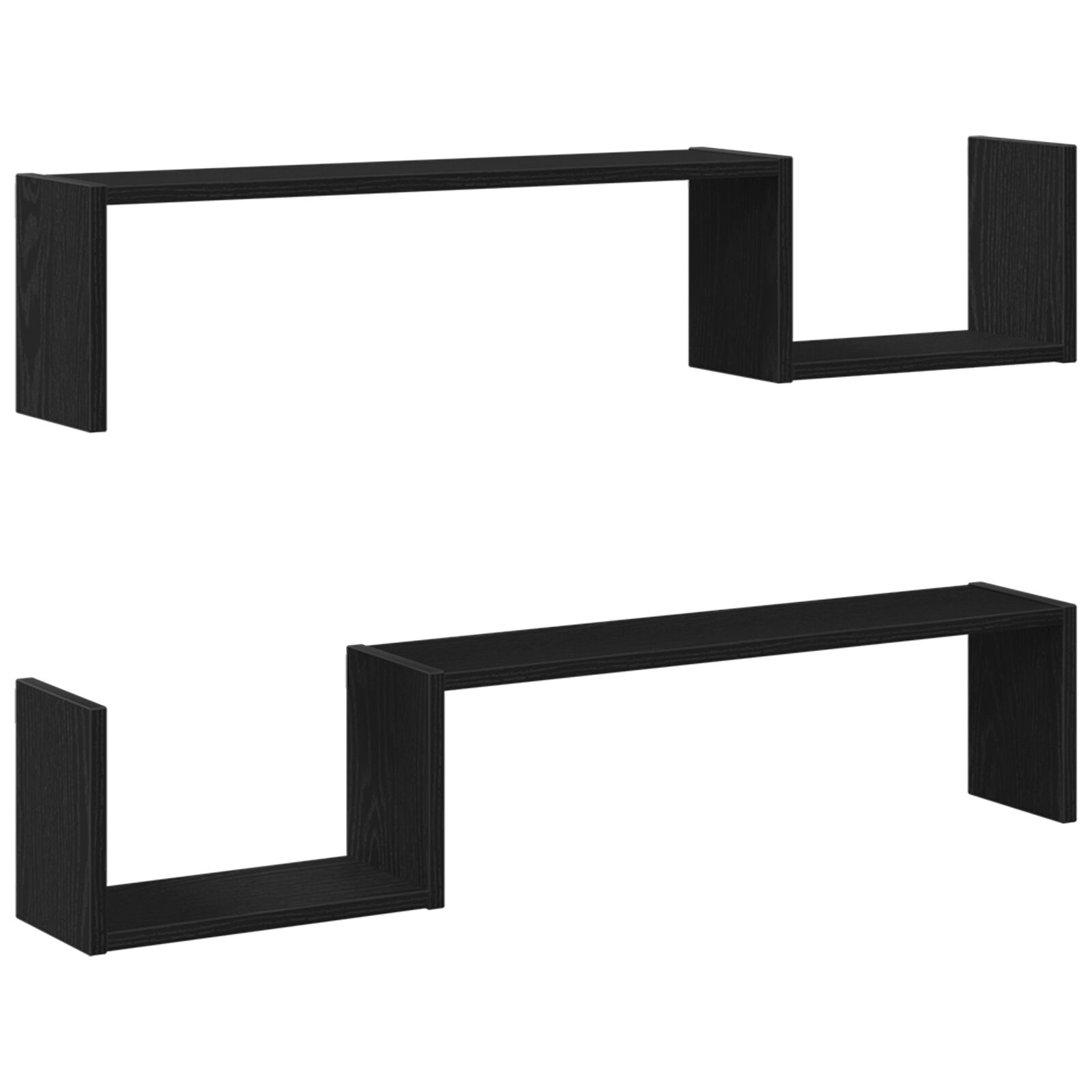 Fali polc 2 db Fekete tölgy 100x15x70 cm Mérnöki fa (862655)