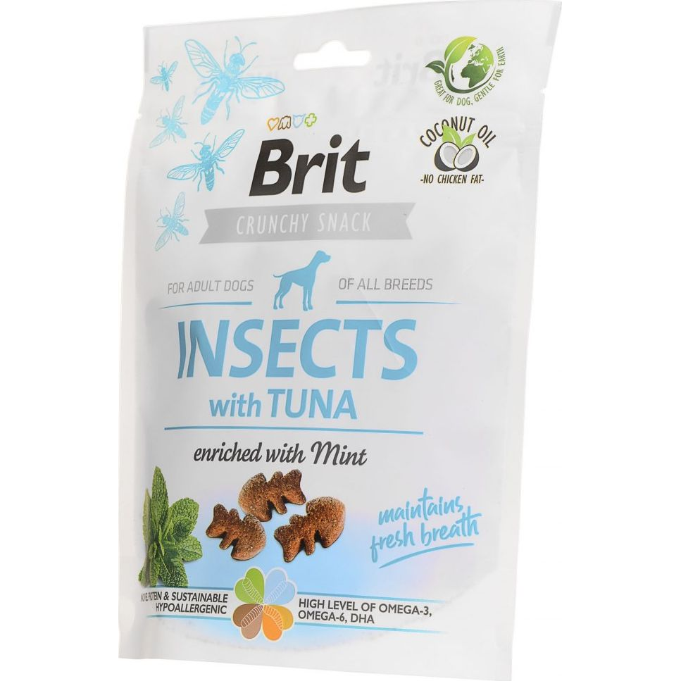 Brit Snack Crunchy Cracker Ropogós Jutalomfalat 200 g Insects With Tuna With Mint 100627 (103-100627)