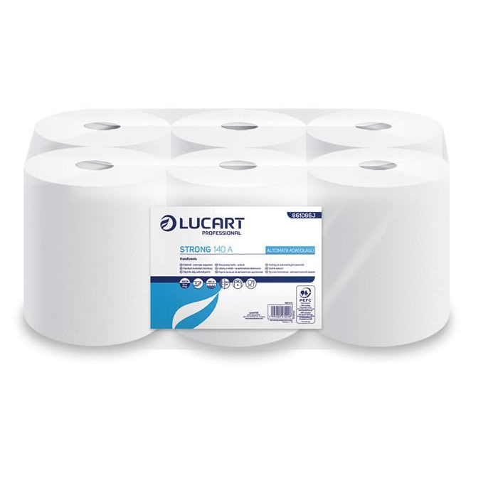 Lucart Strong 140 A kéztörlő, tekercses 2 rétegű fehér (861086) (L861086)