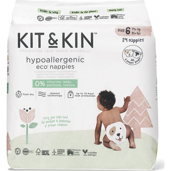 Kit &amp; Kin Öko Naturally Dry Nappies 6 (24 db)