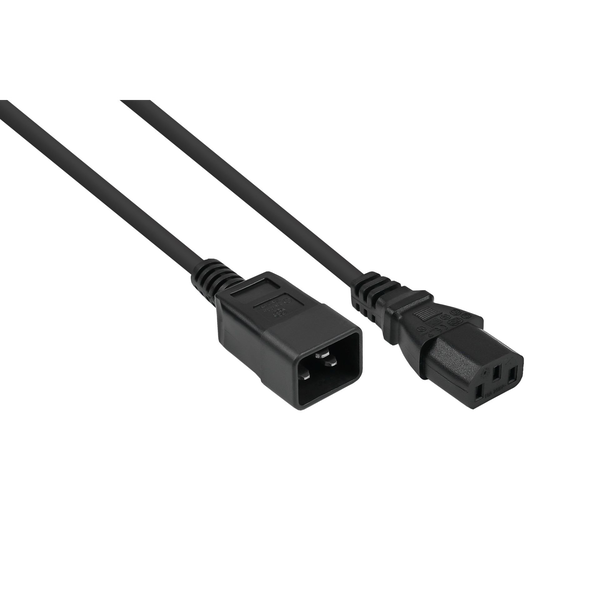 kabelmeister Kaltgeräteverlängerung C20 an C13 schw. 3m