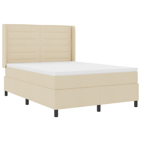 Boxspring Ágy Matrac Krémszín 140x200 cm Szövet
