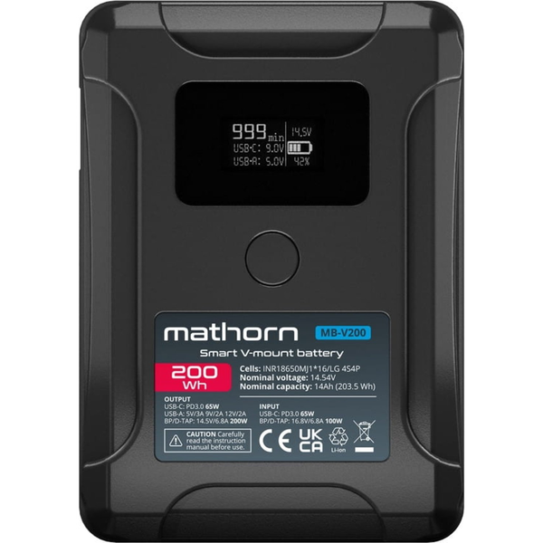 Akumulator Canyon Bateria Mathorn MB-V200 14000mAh PD65W OLED USB-C 200Wh V-mount