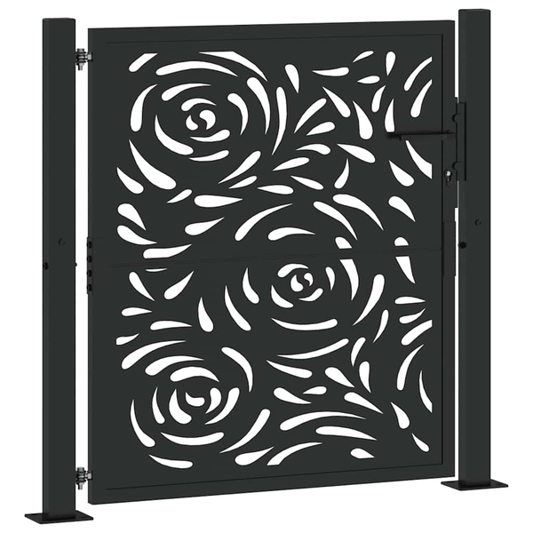Kerti kapu Fekete 105x106 cm Acél Lángos Design