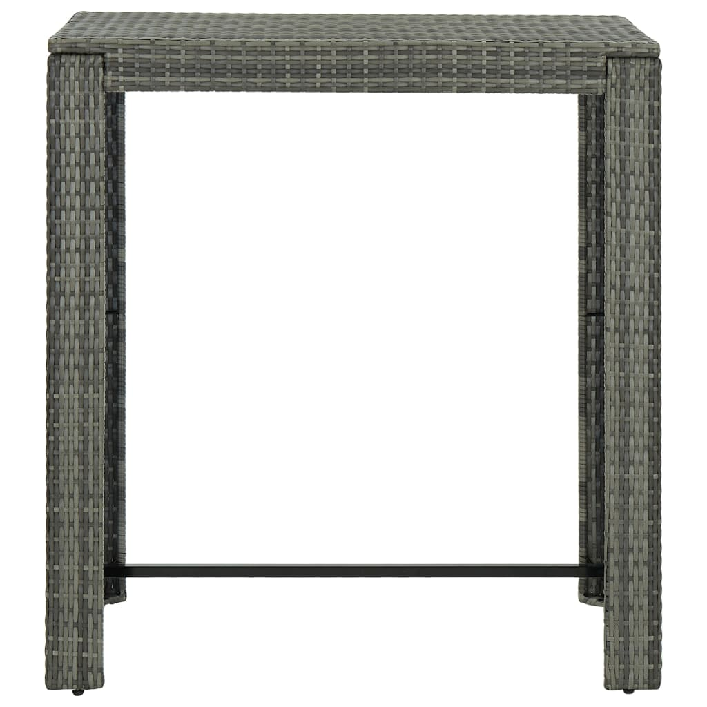 szürke polyrattan kerti bárasztal 100 x 60,5 x 110,5 cm (45875)