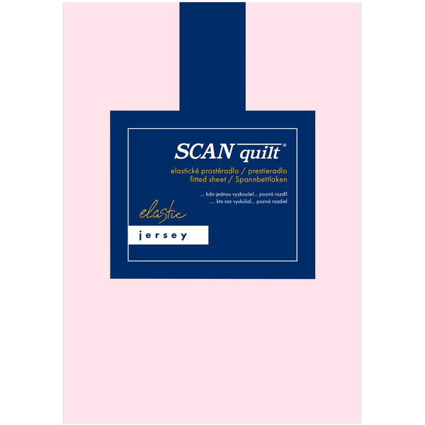 SCANquilt JERSEY ELASTIC LYCRA lepedő, világos rózsaszín, 180×200 cm