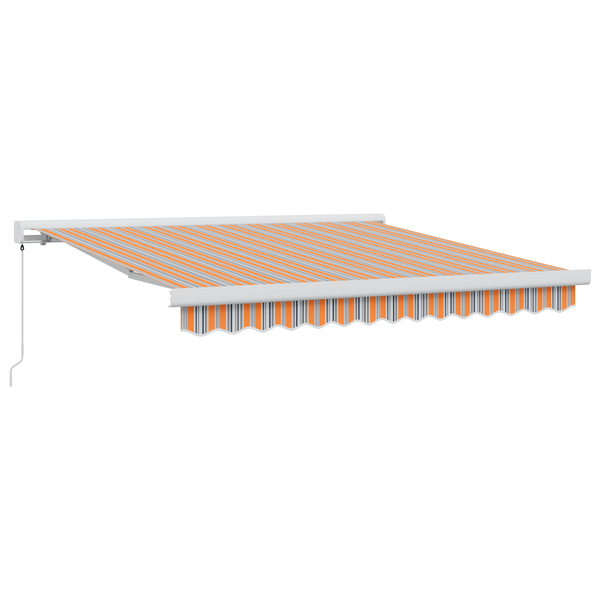 Marchiză Retractabilă Manuală cu Dungi Multicolore 300x250 cm