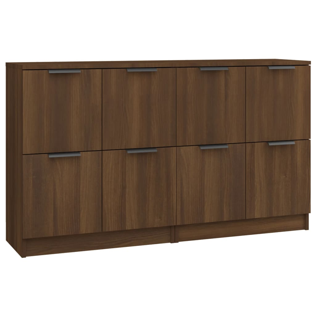 2 db barna tölgyszínű szerelt fa tálalóasztal 60 x 30 x 70 cm (3115811)