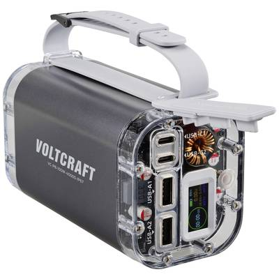 VOLTCRAFT VC-PB-100W-40000-IP67 Powerbank 40000 mAh Power Delivery LiPo Alumínium-szürke LED-es zseblámpa, kültéri, állapotjelző (VC-15071055) (VC-15071055)