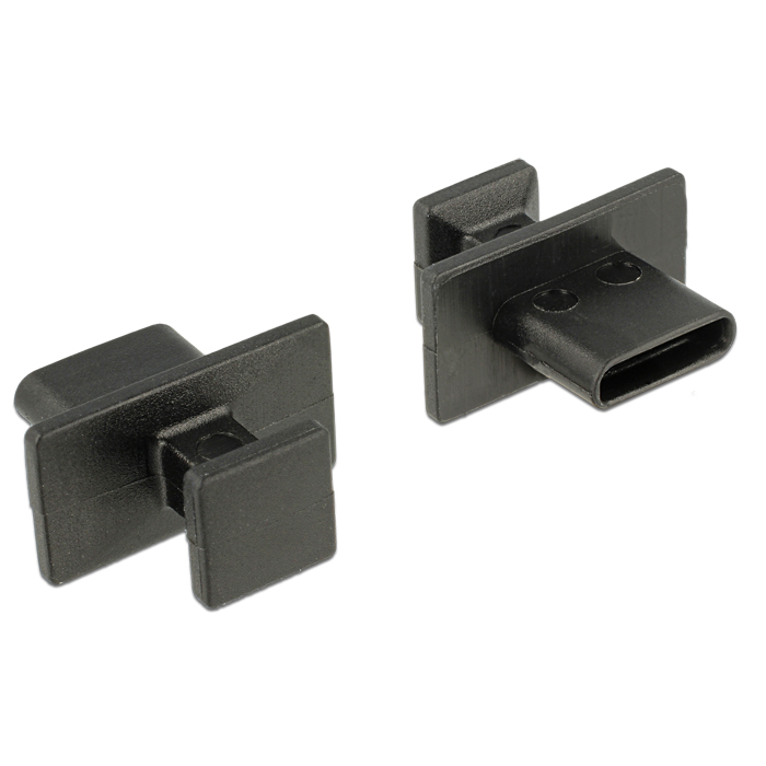 Delock Porvédő USB Type-C kimenethez fogantyúval - Fekete (10 db / csomag) (64015)