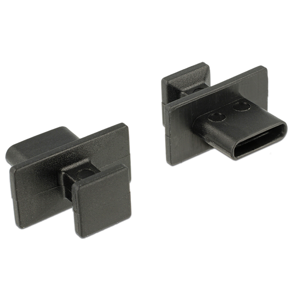 Delock Porvédő USB Type-C kimenethez fogantyúval - Fekete (10 db / csomag)