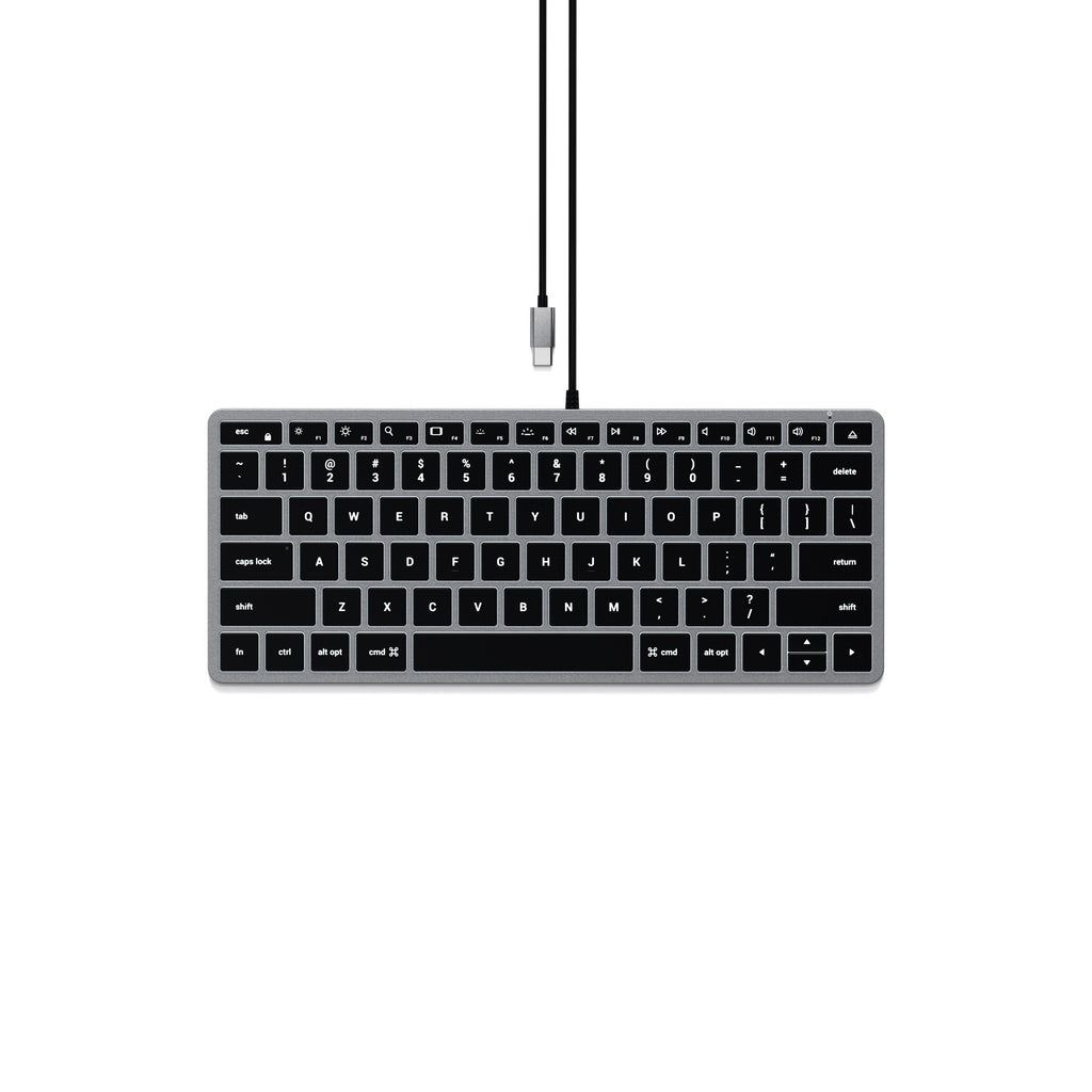 Hliníková podsvietená drôtová klávesnica Satechi Slim W1 Backlit macOS (ST-UCSW1M)