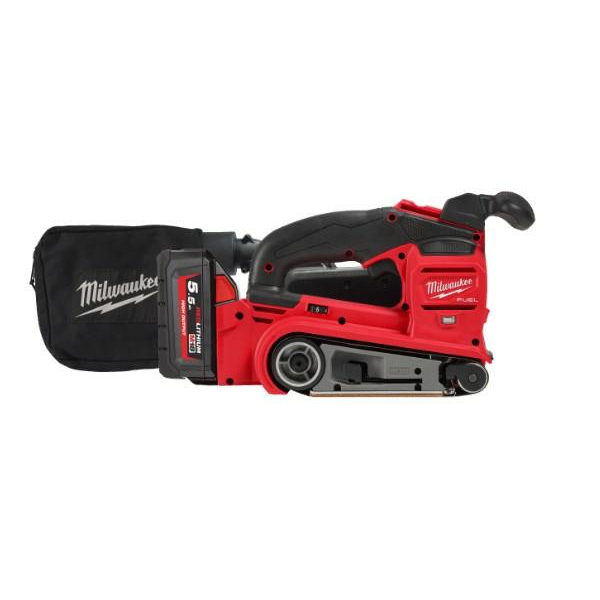 Milwaukee akkus szalagcsiszoló M18 FBTS75-552X 18V 2x5,5 Ah, HD kofferben