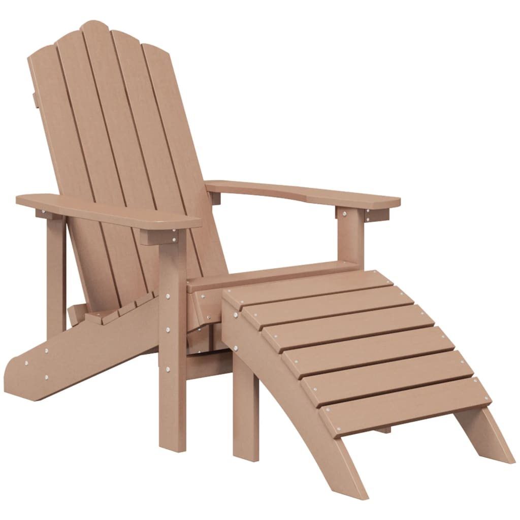 barna HDPE kerti adirondack szék lábtartóval (318647)