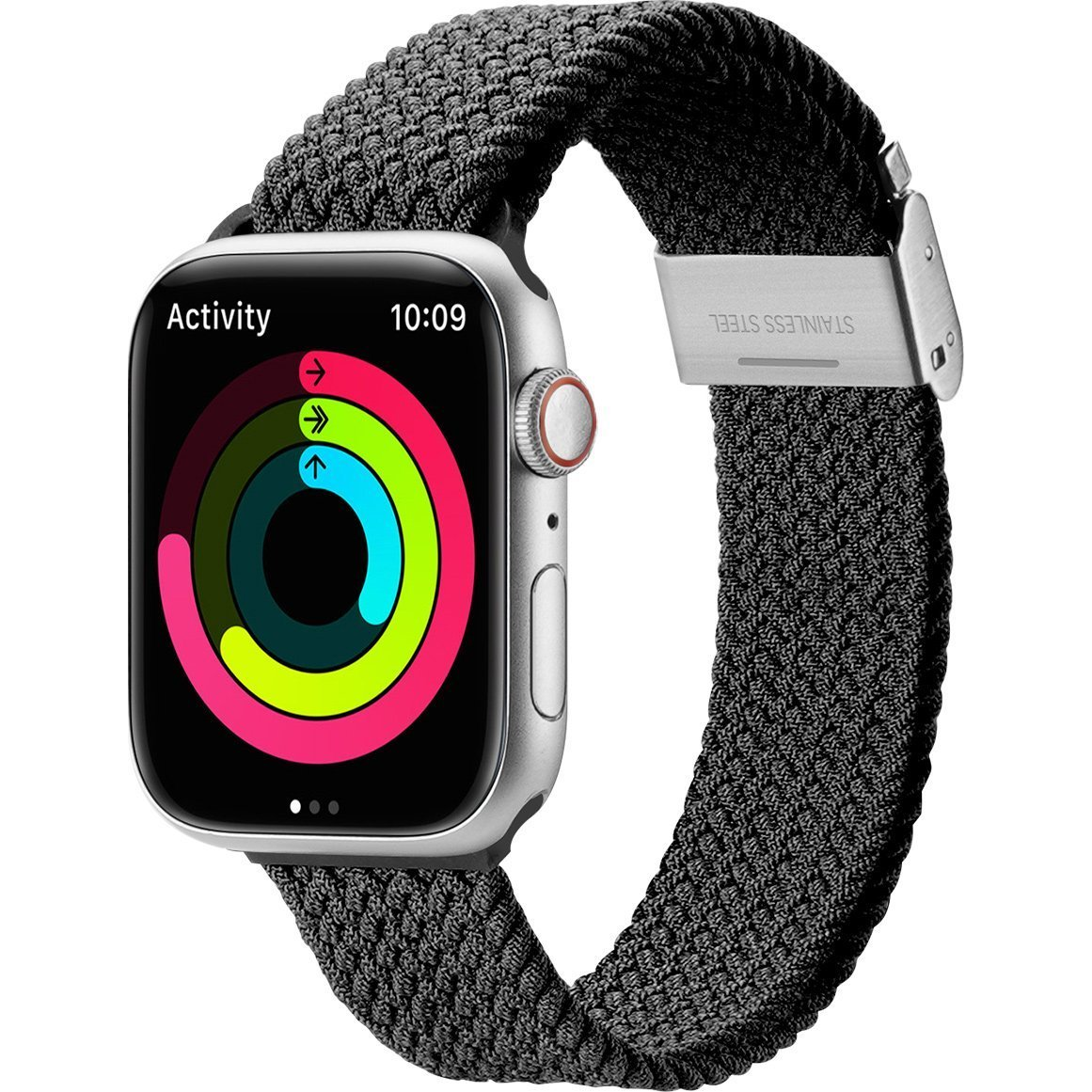 Dux Ducis pótszíj (egyedi méret, nagy, textil, állítható) FEKETE Apple Watch Ultra 49mm / Watch Series 7 45mm / Watch Series 8 45mm (GP-137702) (6934913035788)