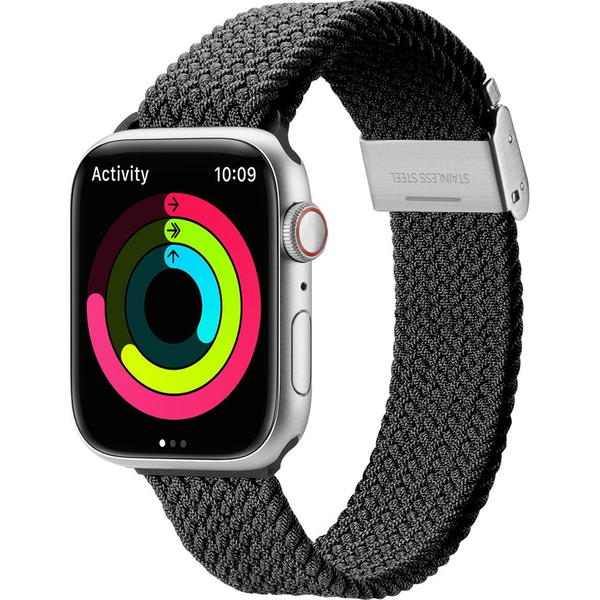 Dux Ducis pótszíj (egyedi méret, nagy, textil, állítható) FEKETE Apple Watch Ultra 49mm / Watch Series 7 45mm / Watch Series 8 45mm (GP-137702)