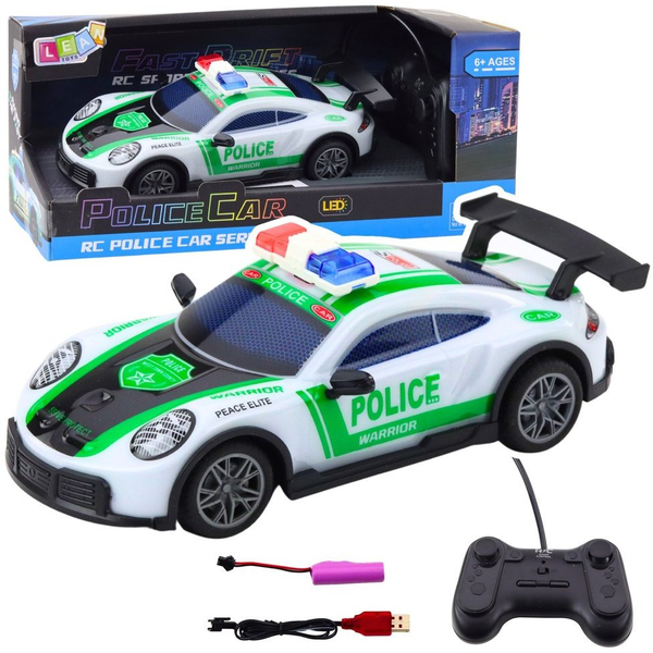 RC Drift Rendőrségi Sportautó LED-es Lámpákkal 1:22- 23054
