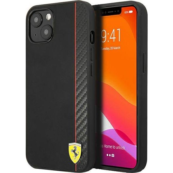 Ferrari On Track Apple iPhone 13 mini karbon hátlap tok, fekete (3666339026554)