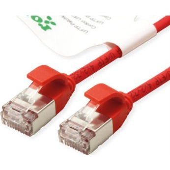 ROLINE GREEN U/FTP Patchkabel Cat.6A (Class EA), LSOH, slim, rot, 0,5 m