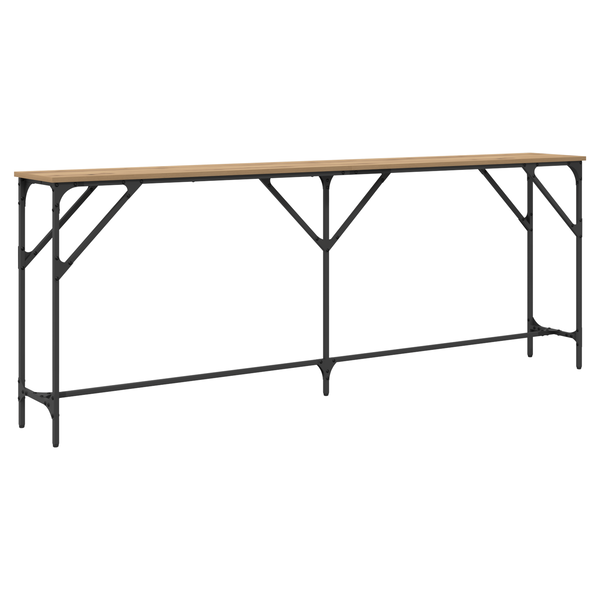 Konzolasztal Tömör tölgy 200x29x75 cm Műszaki fa