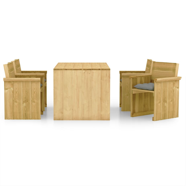 Set mobilier de grădină, 5 piese, lemn de pin tratat