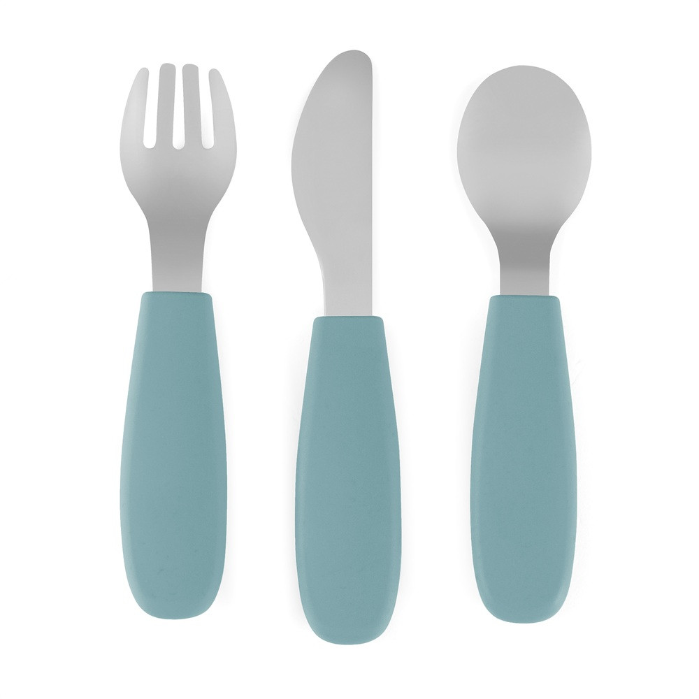 Petite&Mars Rozsdamentes acél evőeszközkészlet Take&Match Frosted Sky 12m+