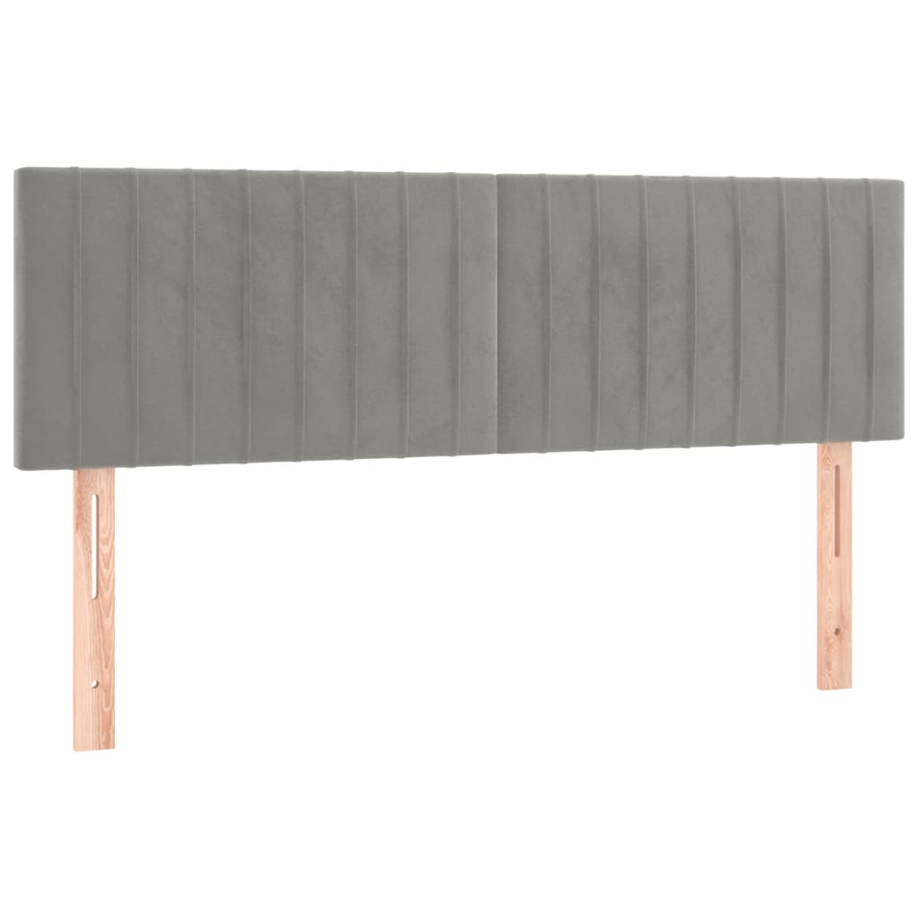 2 db világosszürke bársony fejtámla 72 x 5 x 78/88 cm (346250)