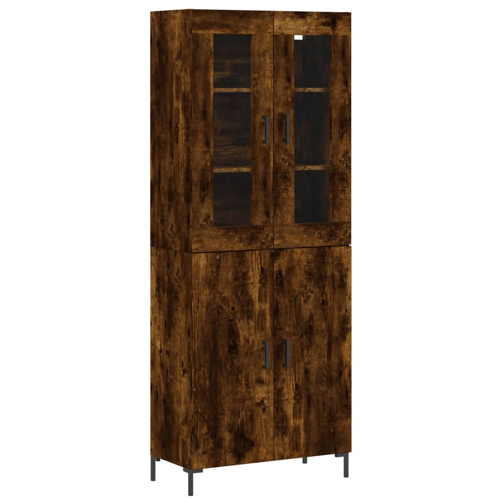 füstös tölgy színű szerelt fa magasszekrény 69,5 x 34 x 180 cm (3198214)