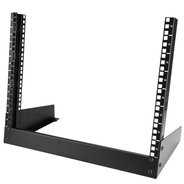 StarTech.com RK8OD stativ 8U Fritstående reol Sort