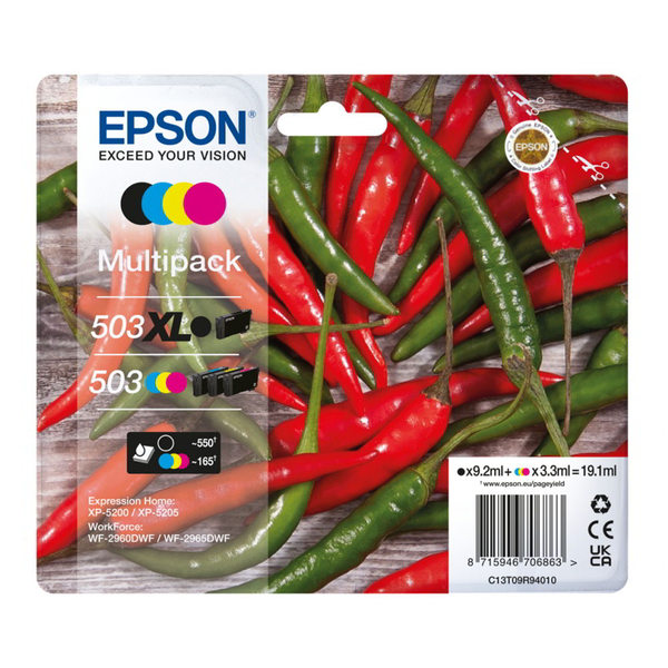 Epson 503XL Eredeti Tintapatron Multipack 4db CMYK
