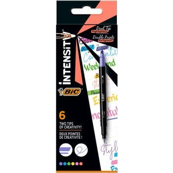BIC Intensity Dual Tip 1-3.5mm Szövegkiemelő készlet - Vegyes színek (6 db / csomag) (469657)