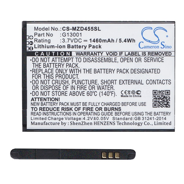 Cameron Sino Li-Ion akku (3.7V/1460mAh, NAVON G13001 kompatibilis) FEKETE Navon Mizu D455 (CS-MZD455SL)