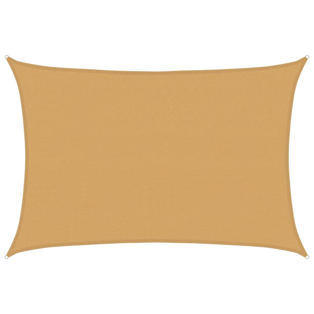 homokszínű négyszögletű HDPE napvitorla 160 g/m² 4x6 m (4002046)