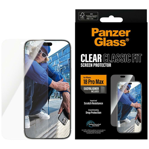 PanzerGlass ® Screen Protector iPhone 18 Pro Max | Classic fit w. EasyAligner Pellicola proteggischermo trasparente 1 pz