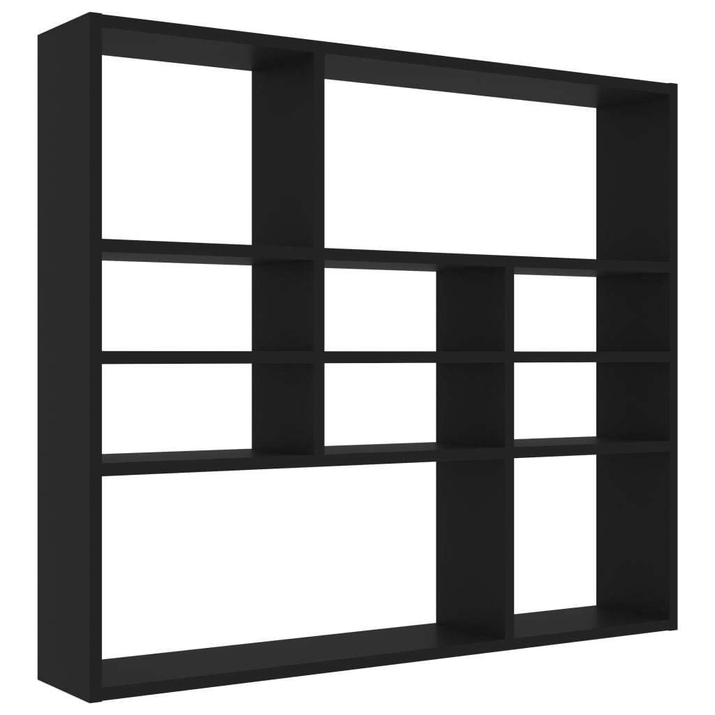 fekete forgácslap fali polc 90 x 16 x 78 cm (802940)