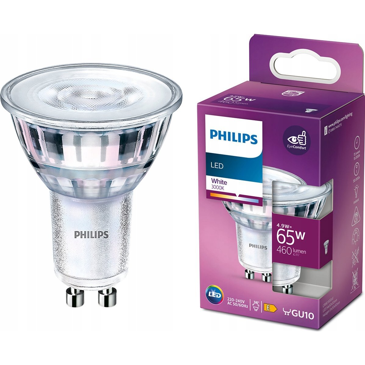 Philips 929002981054 GU10 60W meleg-fehér spot LED fényforrás (929002981054)
