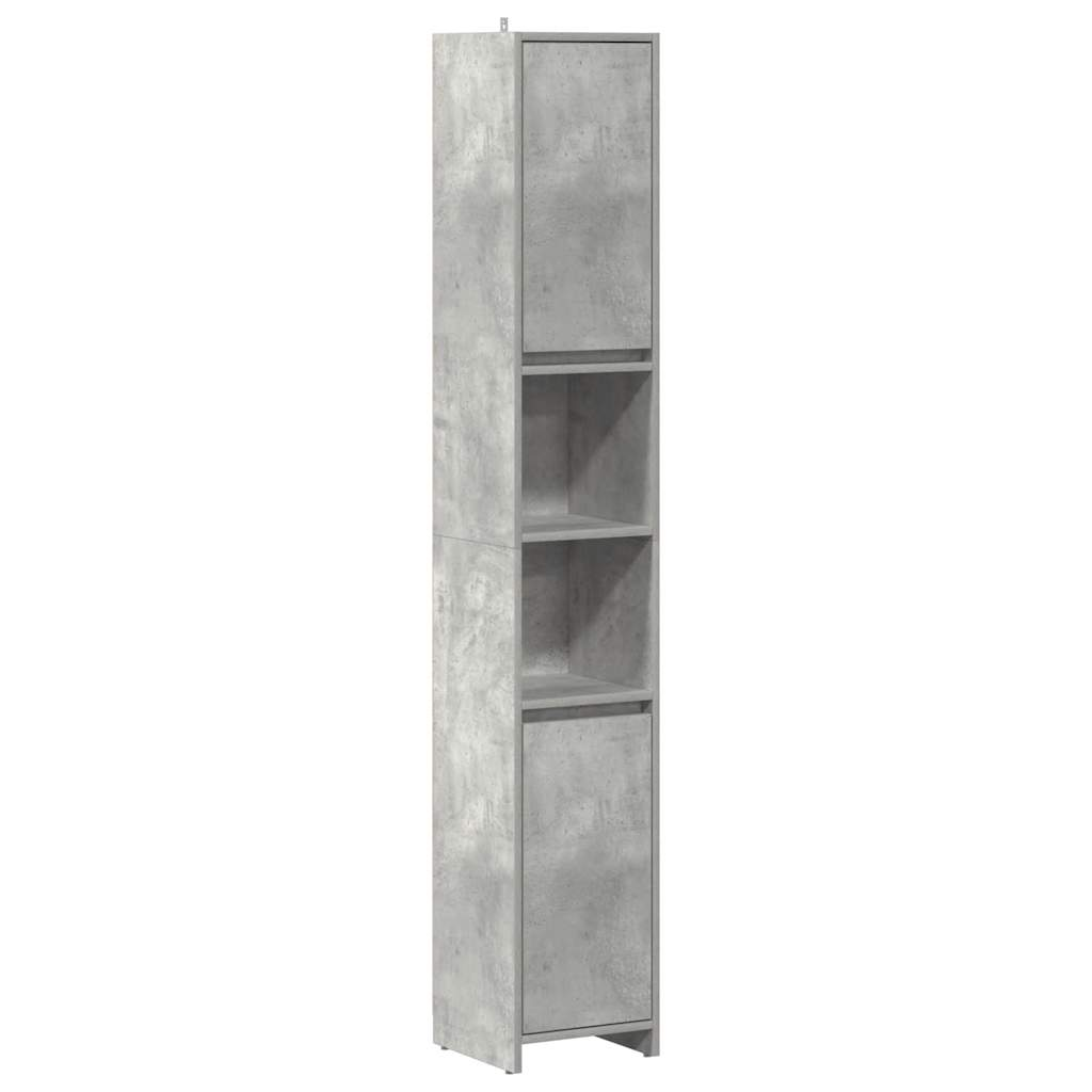 betonszürke forgácslap fürdőszobaszekrény 30 x 30 x 183,5 cm (856063)